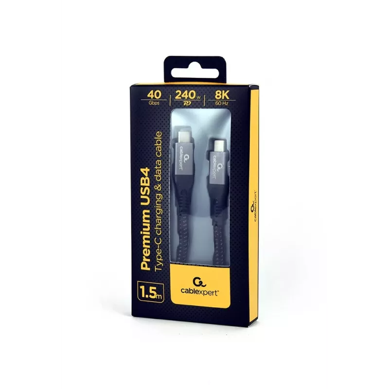 USB-C na USB-C kábel GEMBIRD CCBP-USB4-CMCM240 1,5 m, USB4 Gen 3x2, 40 Gbit/s, 240 W, čierny