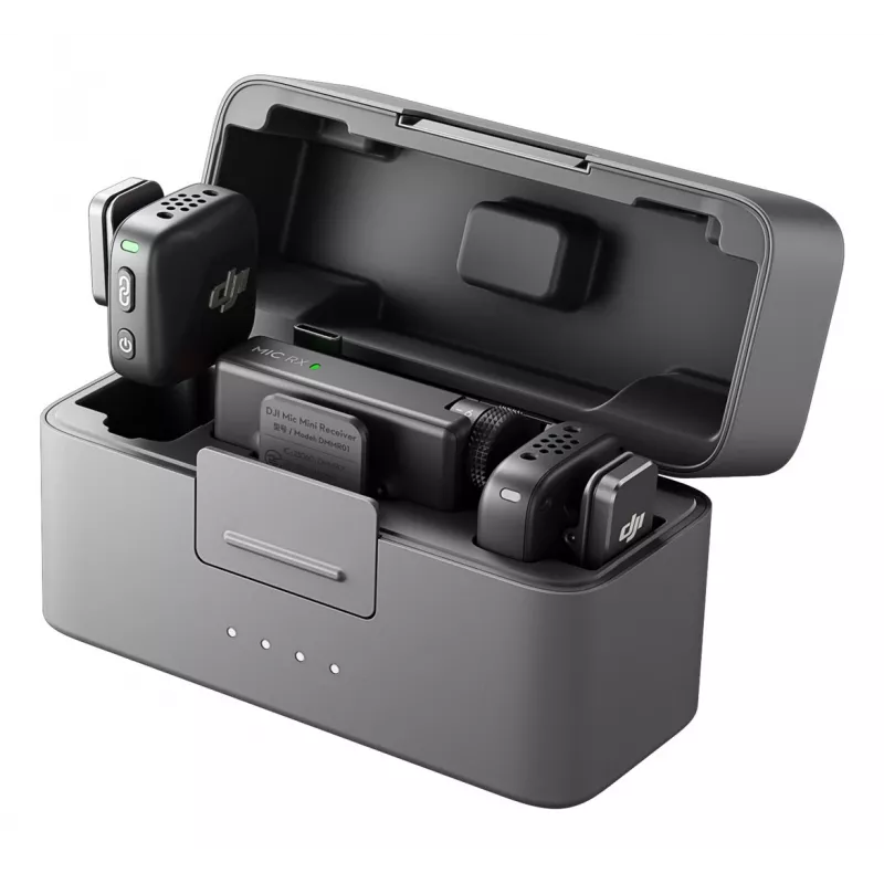 DJI Mic Mini (2 TX + 1 RX + nabíjacie puzdro) bezdrôtová mikrofónová sada - tmavosivá