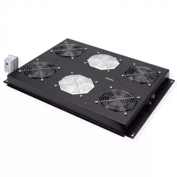 Ventilátorový modul ROLINE 19-palcová strešná ventilátorová jednotka 4 ventilátory termostat čierna