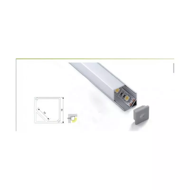 Synergy 21 S21-LED-PR20197 - Modulárny profil - biela - hliník - 2 m (S21-LED-PR20197)