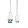 VALUE - USB kábel - USB 3.0 (M) na USB Type-C (M) - 5 V - 900 mA - 50 cm - biely (11.99.9010)