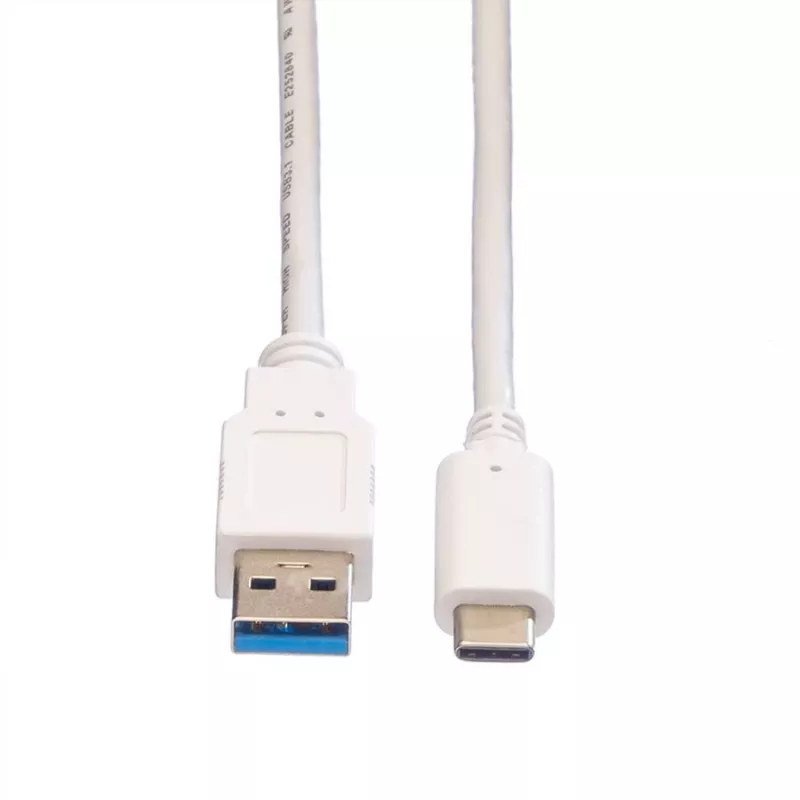 VALUE - USB kábel - USB 3.0 (M) na USB Type-C (M) - 5 V - 900 mA - 50 cm - biely (11.99.9010)