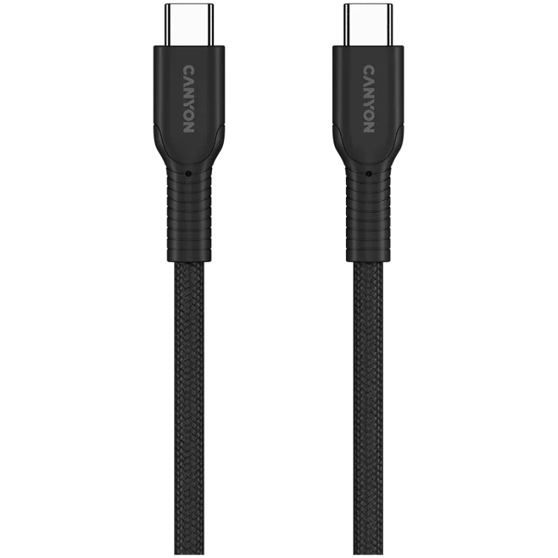 CANYON kábel OnWire 60CL C-C 60W COLOR pletený 1m čierny