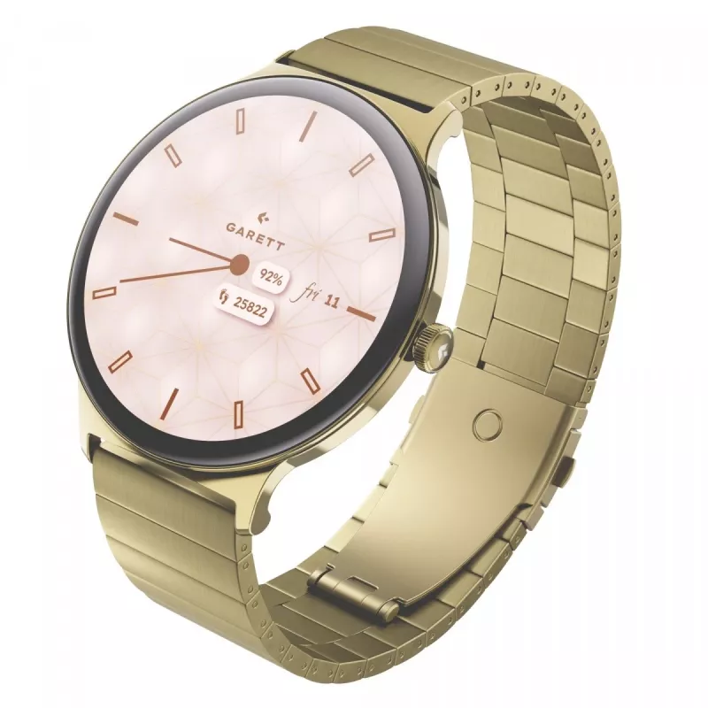 Smartwatch Garett Verona 2 Gold Steel s Bluetooth a meračom srdcového tepu