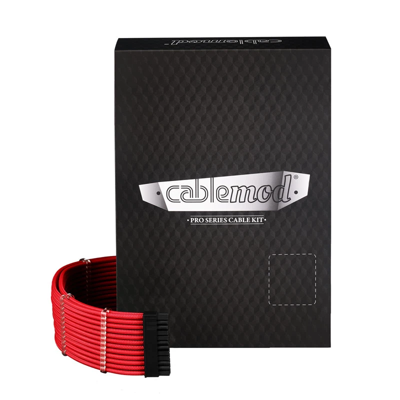 Modulárna opletená 12VHPWR sada káblov CableMod RT-Series Pro ModMesh StealthSense Red – CM-PRTS-16X2KIT-NKR-R
