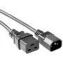 Microconnect PE0191410 napájací kábel čierny 1 m C19 konektor samica C14 konektor samica