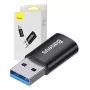 Adaptér Baseus Ingenuity USB Type-A (konektor samica) na USB Type-C (konektor samec) 10 Gbit/s, čierny, 14×22×8 mm