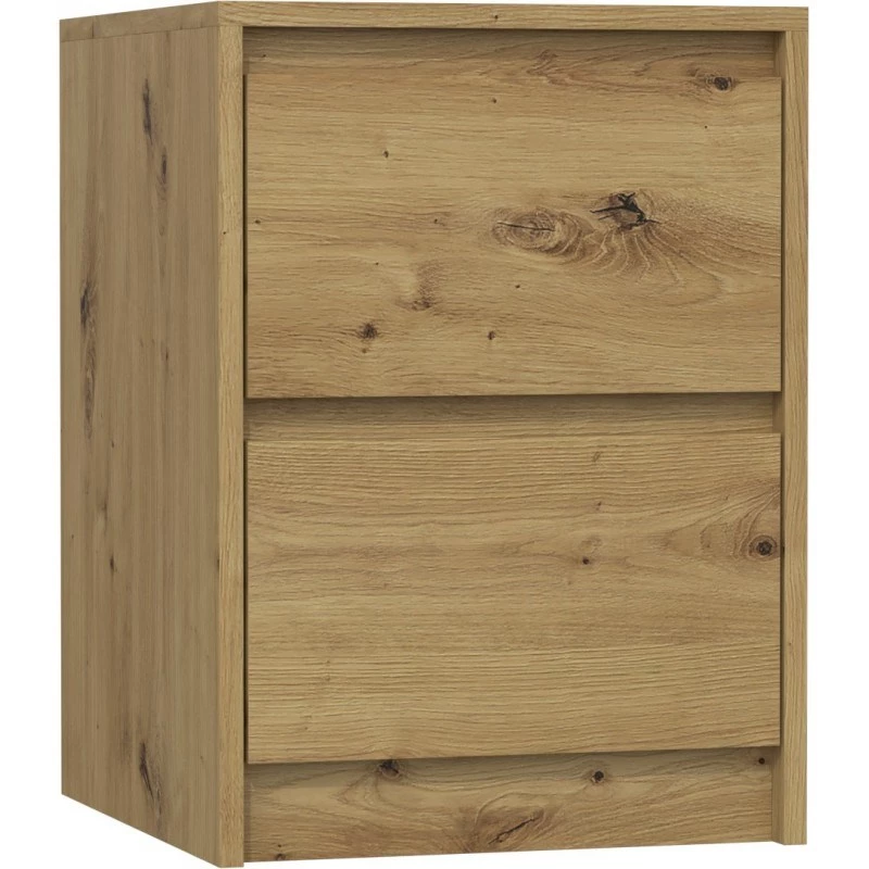 Topeshop K2 ARTISAN nočný stolík/nočný stolík 2 zásuvky dub