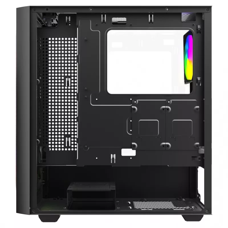 PC skriňa SAVIO Noctis Flow RGB — Cube, ATX/Mini-ITX, 3x 120 mm predné ventilátory, bočné okno z tvrdeného skla, max. GPU 35 cm