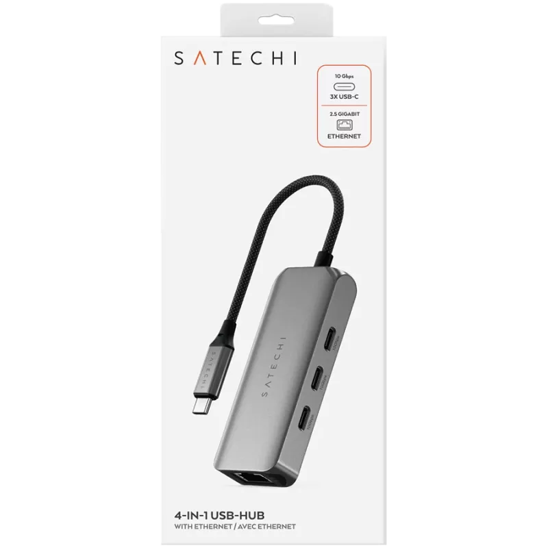 Satechi dokovacia stanica 4-in-1 ST-H3C25EM USB-C 3.2 Gen2 sivá (ST-H3C25EM)