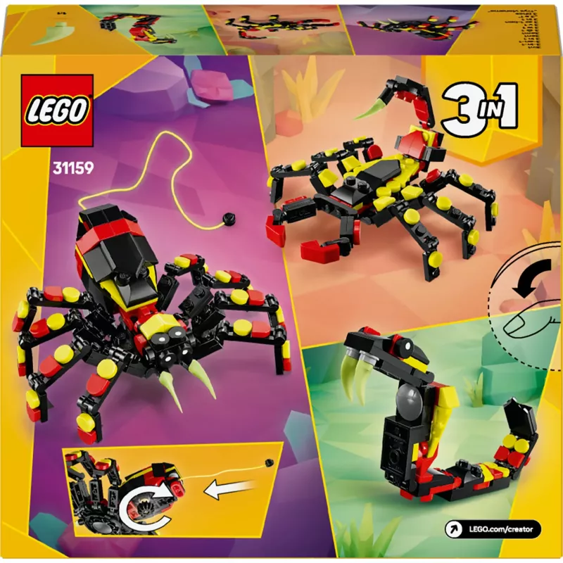 LEGO Creator 3-in-1 stavebný model pavúka 31159 — 153 dielov, vek 7+, 110×150×50 mm