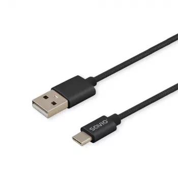 Savio CL-129 USB kábel 2 m USB 2.0 USB A USB C čierny