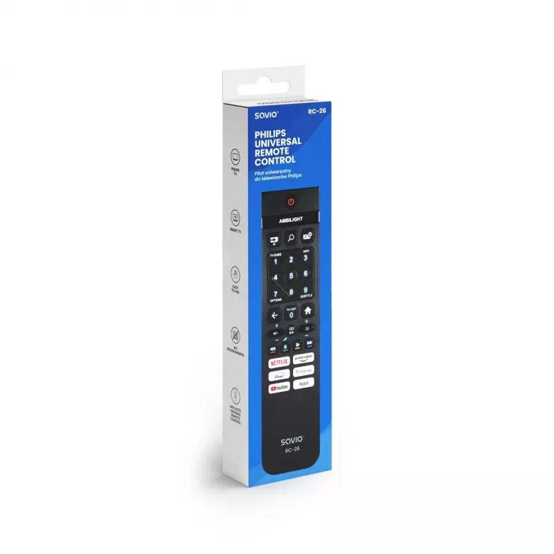 Savio RC-26 diaľkový ovládač IR bezdrôtový TV tlačidlá