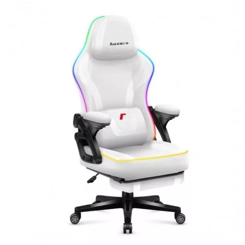 RGB biela meshová herná stolička