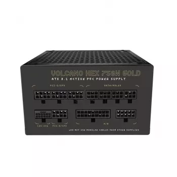 Napájací zdroj MODECOM VOLCANO HEX GOLD 750W, 80 PLUS Gold, ATX 3.1, modulárny, 14 cm ventilátor