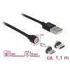 USB kábel DeLOCK 85723 USB 2.0 1,1 m USB A USB C/Micro-USB B čierny