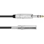 Audio kábel Omnitronic 6,3 mm stereo jack predlžovací, 3 m, čierny