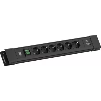 Predlžovacia lišta Bachmann CONNECTUS BM005922 — 6×CEE7 zásuvky, 1×USB-A 22W, 2,0 m kábel