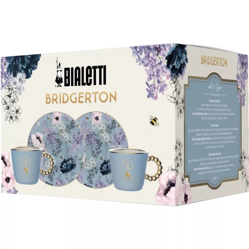 Bialetti Bridgerton na espresso 2 ks x 80 ml modrá