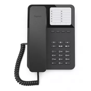 Gigaset DESK 400, analógový telefón, káblový mikrotelefón, 10 záznamov, čierna - Gigaset DESK 400. Typ: analógový telefón
