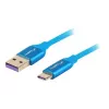 Kábel USB 2.0 LANBERG CA-USBO-21CU-0010-BL — USB A na USB C, 1 m, modrý