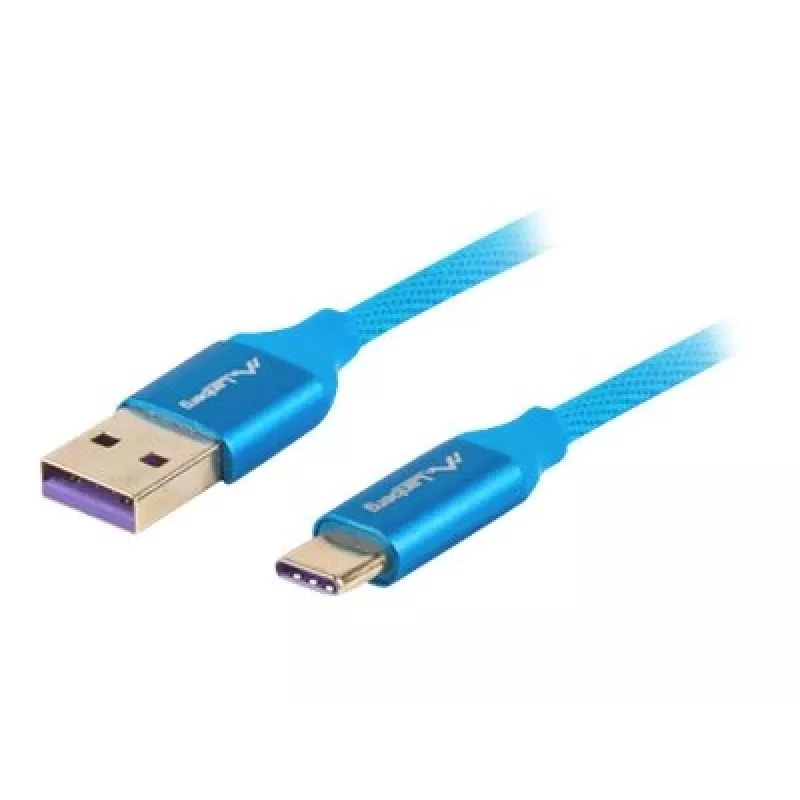 Kábel USB 2.0 LANBERG CA-USBO-21CU-0010-BL — USB A na USB C, 1 m, modrý