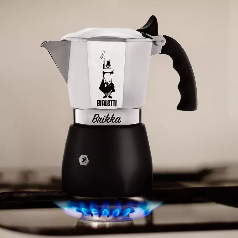 Bialetti Brikka moka kanvica 0,1 L čierna, nehrdzavejúca oceľ