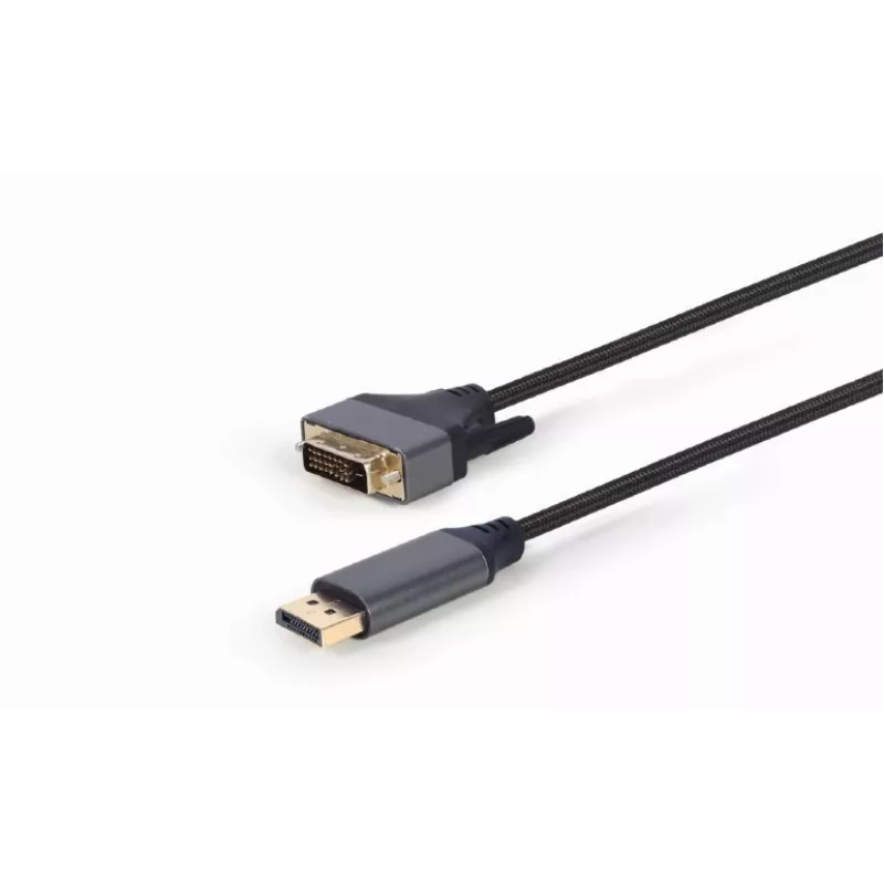 Videokábel adaptér Gembird CC-DPM-DVIM-4K-6 – DisplayPort na DVI, 1,8 m, 4K, čierny