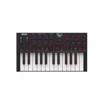 MIDI klávesnica AKAI MPK MINI 4 čierna – 25 klávesov, 8 padov, 8 encoderov, arpeggiator, USB-C, MIDI výstup
