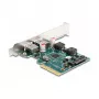 DeLOCK PCI Express x4 karta na 2 x externé USB 10 Gbit/s Type-A konektor samica Low Profile
