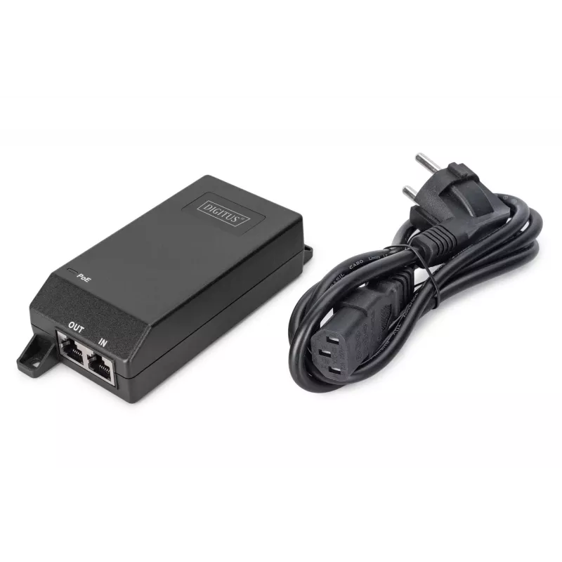Digitus Gigabit Ethernet PoE+ injektor 802.3at 30 W čierna