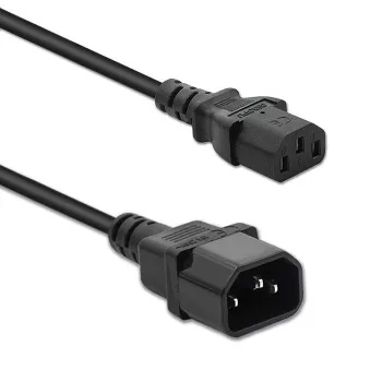 Predlžovací napájací kábel QOLTEC 50459 IEC C13 na C14 1,5 m