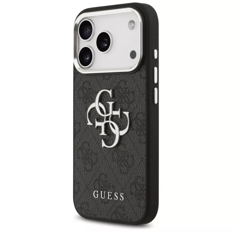 GUESS | Hardcase 4G | Zadný kryt | iPhone 17 Pro Max | Apple | Ekologická koža/PC/Plast/TPU | Čierna
