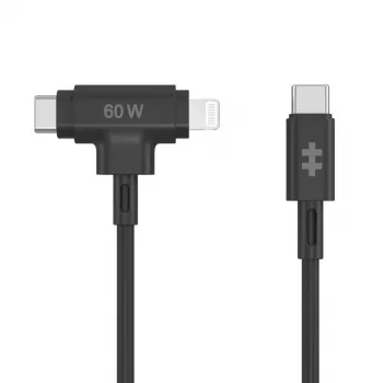 HYPER HyperJuice USB kábel USB 2.0 1,5 m USB-C USB-C/Lightning čierny