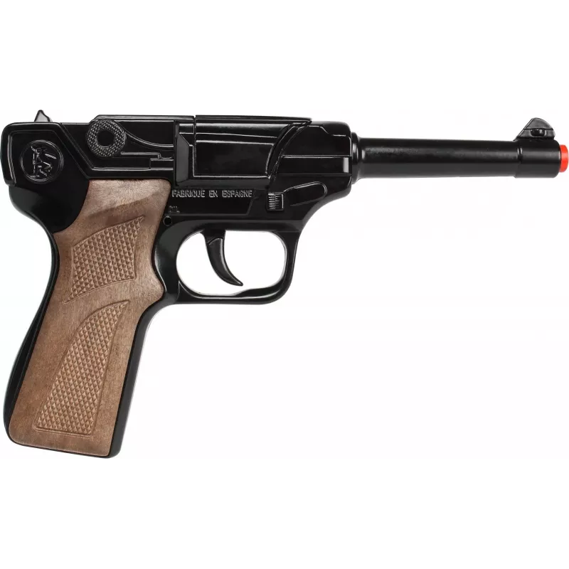 Kovový hračkársky policajný revolver Gonher 8-ranný, kovová konštrukcia, model 258441