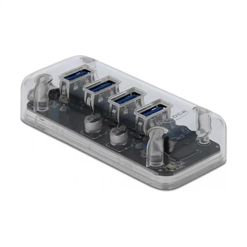 USB hub DeLOCK 64087 transparentný