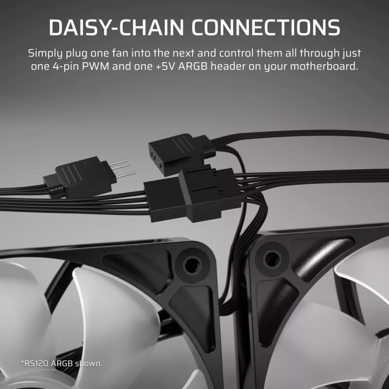Ventilátor CORSAIR RS120-R 120mm biely ARGB 25mm hrúbka