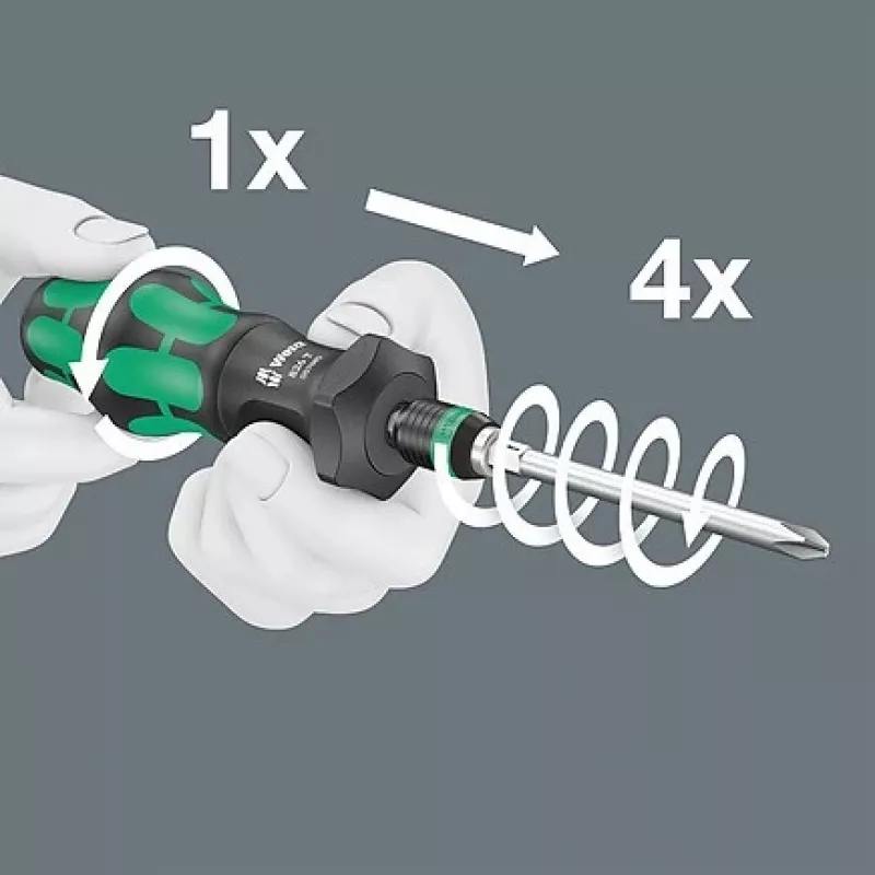Wera 826 T Kraftform Turbo Skrutkovač s držiakom bitov s Rapidaptorom, 1/4 palca