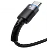 Dátový kábel Tellur USB na Type-C LED nylonový oplet 1,2 m čierny