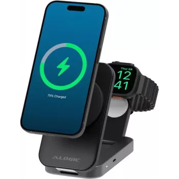 Flip 2IN1 QI2 bezdrôtový nabíjací stojan čierna