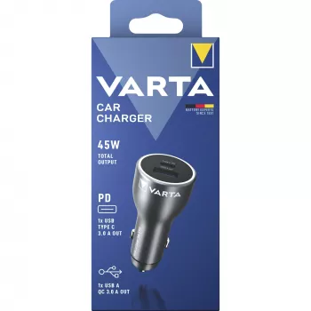 Autonabíjačka Varta 57933101111, 45W celkom, 1× USB-A, 1× USB-C