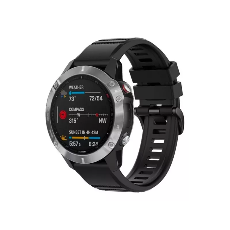 Silikónový náramok 22 mm pre Garmin QuickFit od FIXED – čierny