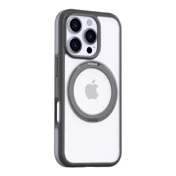 Puzdro Torras Ostand R Fusion iPhone 16 Pro 15,5 cm sivé priehľadné
