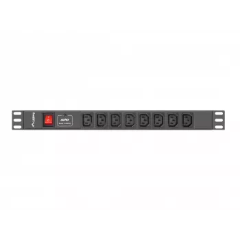 Lanberg PDU-08I-0200-C20-BK jednotka rozvodu napájania (PDU) 1U čierna 8 AC výstupov (PDU-08I-0200-C20-BK)