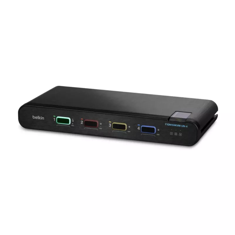 Belkin 4P Sngl Head DP/HDMI to DP/HDMI Video Secure DT KVM prepínač PP4.0 (F1DN104KVM-UN-4)