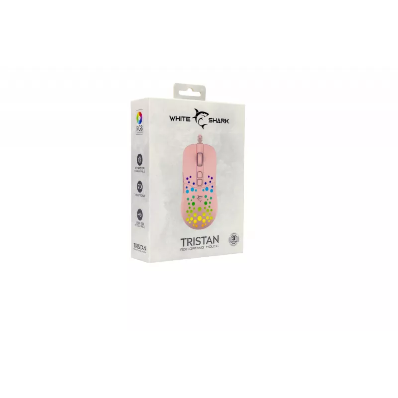 Myš White Shark GM-9004 Tristan-2 ružová RGB USB