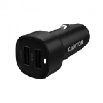 CANYON auto nabíjačka OnDrive 24 24W 2xUSB-A čierna