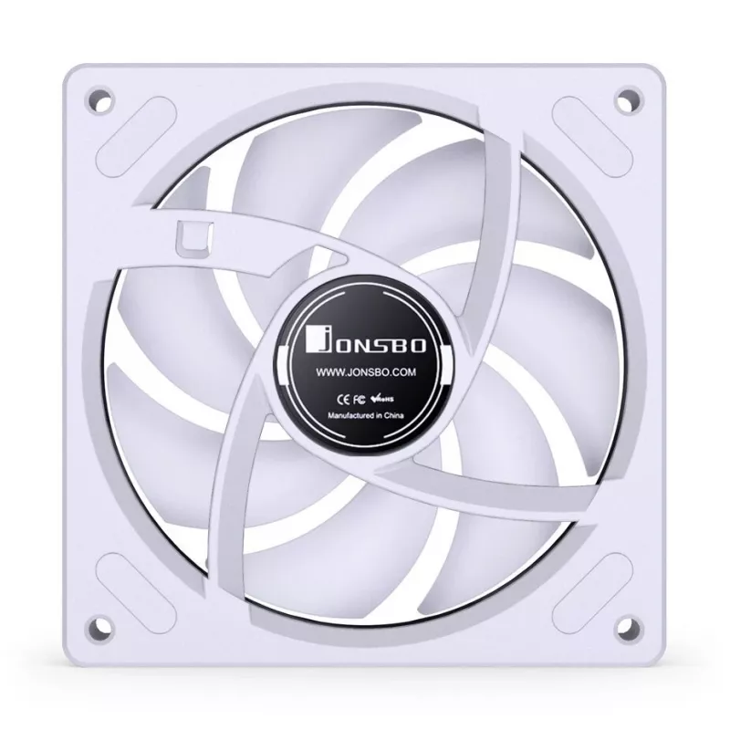Chladiaci ventilátor Jonsbo ZB-120 Reverse Blade PWM ARGB 120 mm biely, axiálny ventilátor, 120 mm