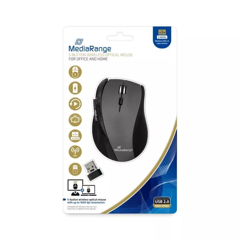 Myš MediaRange MROS203 RF Wireless optická