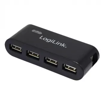 HUB USB 2.0 4-portový s napájacím zdrojom, čierny